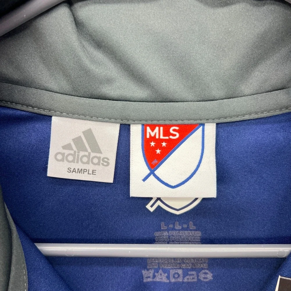 Adidas Chicago Fire Quarter Zip Mens Large Blue MLS Soccer Pullover Jacket NWT